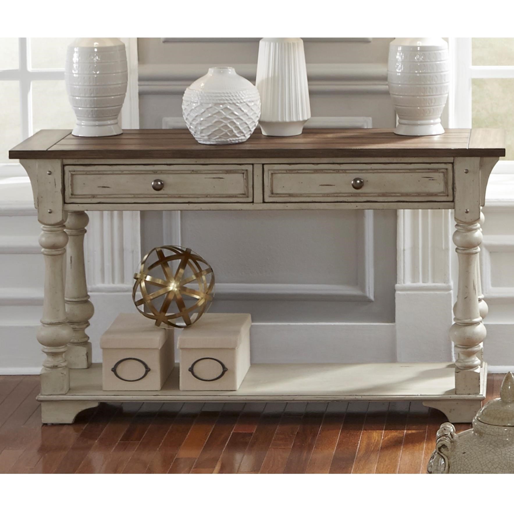 Liberty furniture morgan creek sales console table with stools